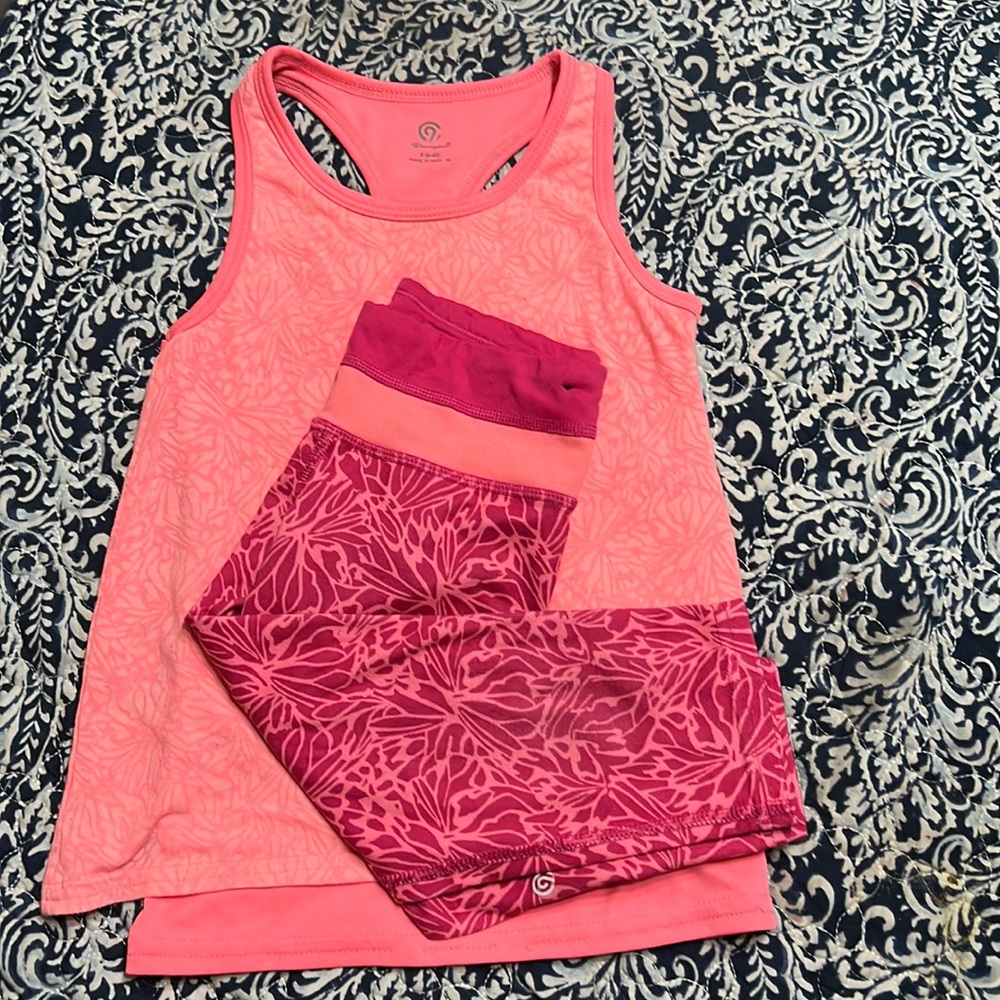 SOLD  Girl’s Champion set, size 6x, light and dark pink